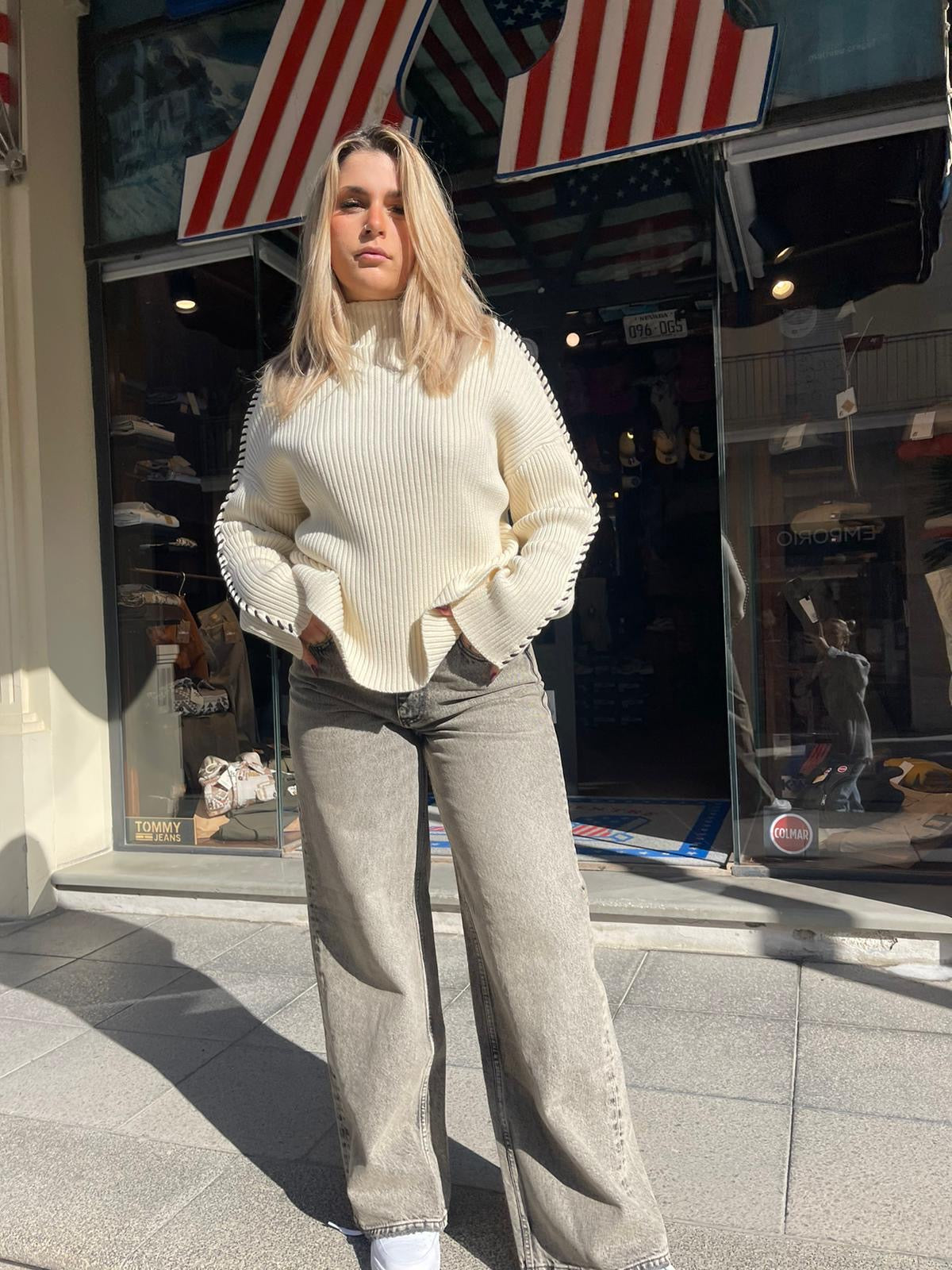 Only jeans grigio a palazzo